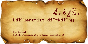 Löwentritt Örkény névjegykártya
